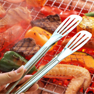 New stainless steel three-line food clip wholesale Korean barbecue clip commercial barbecue clip kitchen steak food clip
