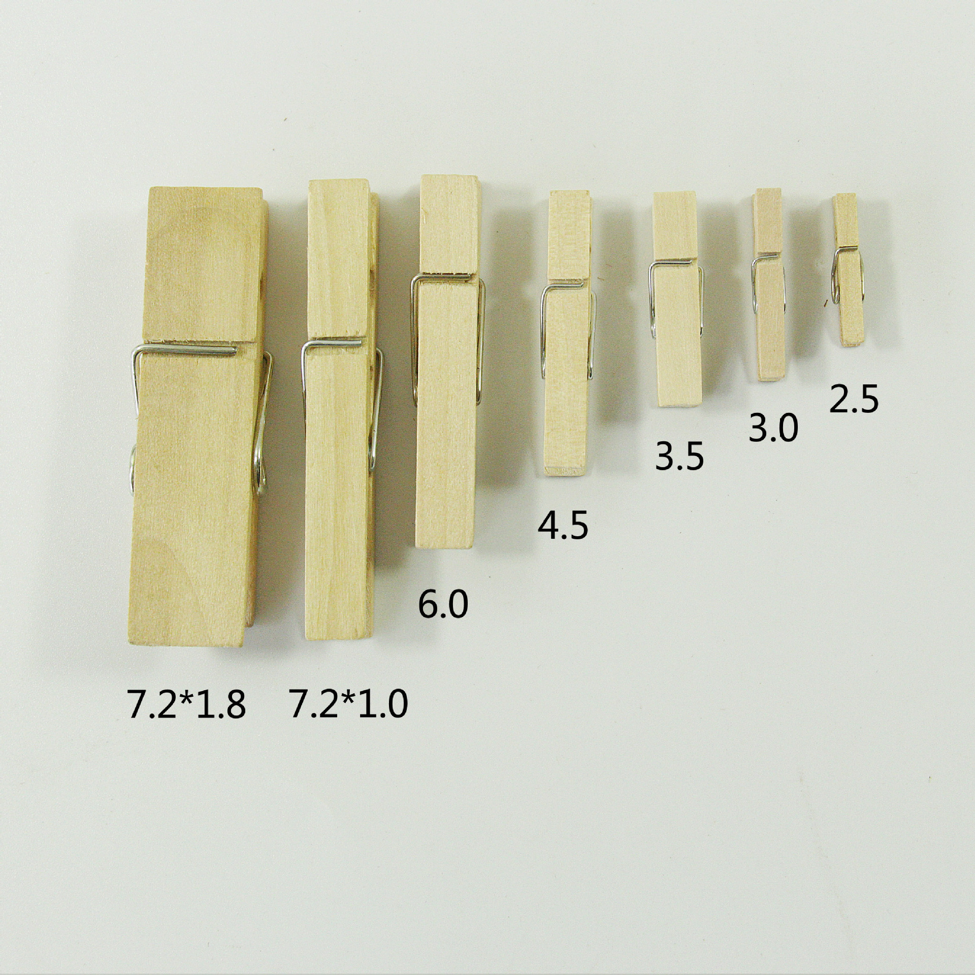 2.5/3.0/3.5/4.5/6/7.2 Natural Wood Clips Photo Clips Birch Nickel-Plated Photo Clips Small Clips