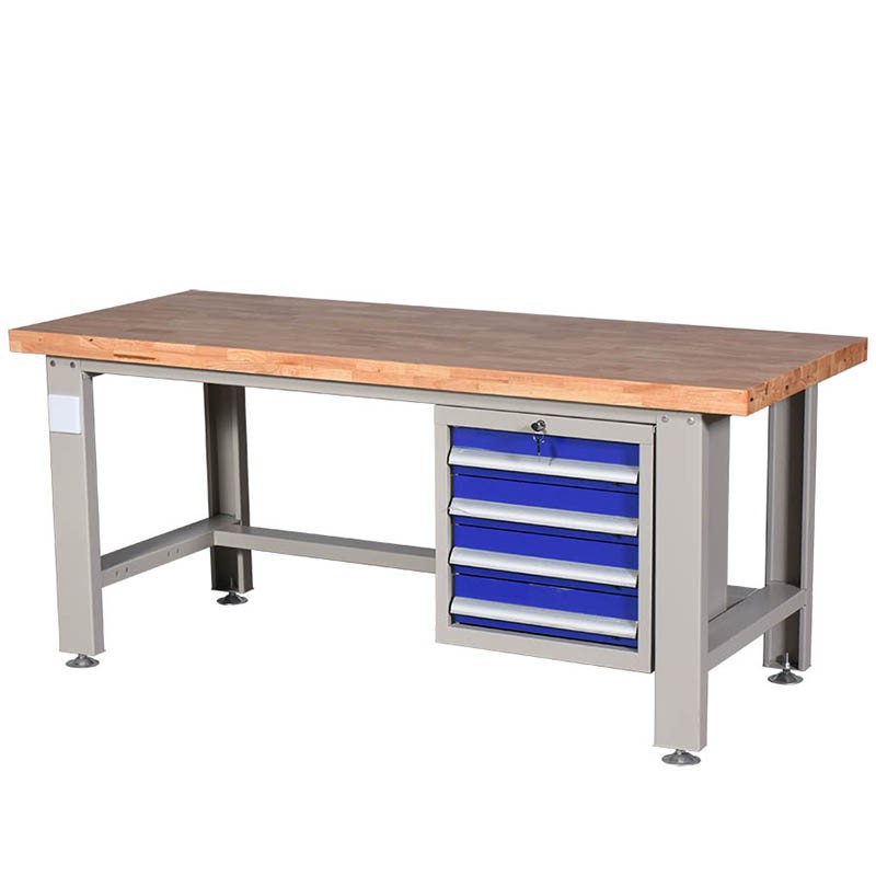 厂家直销30/50mm厚实木工作台复合板防静电 带灯架榉木工作台铁桌