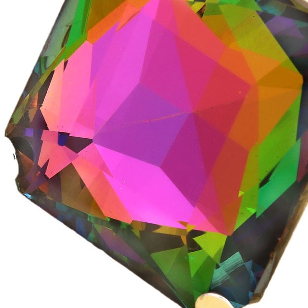 2024 nuevo conjunto de joyería cuadrada simple y colorido aretes de diamante accesorios de alta calidad conjunto de joyería femenina