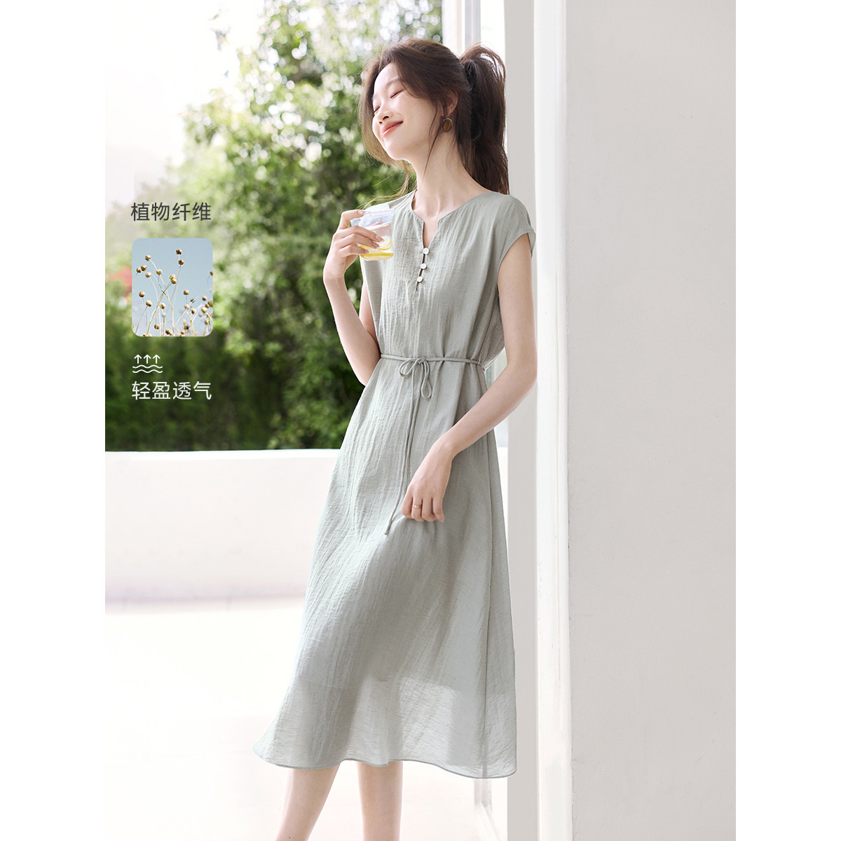 度假气质长裙2025夏季新款舒适轻薄透气显瘦连衣裙