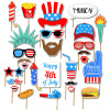 American Independence Day Festival Party Products Products Products Independence Day Taking Propers Funny Photo Paper Beard