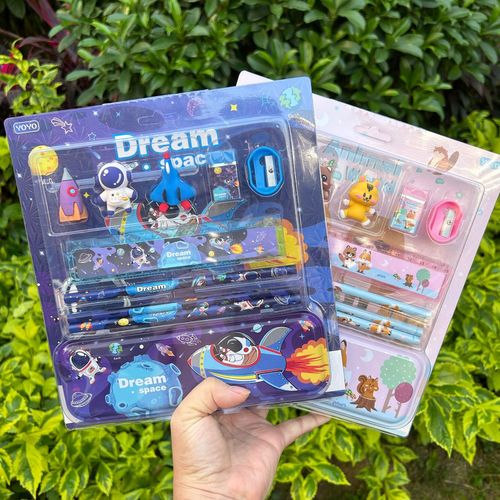 Children's Gift Student Stationery Set School Supplies Pen Box Pencil Set Box Kindergarten Gift Animal