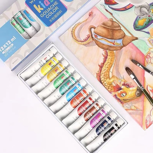 Wencui gouache paint set 12 colors 18 colors 24 colors tube single gouache pigment children's painting coloring pigment