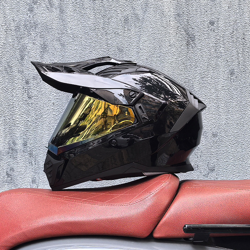 Cascos de Motocicleta Transfronterizos, Cascos de Carretera, Cascos de Una Sola Lente para Hombres y Mujeres, Cascos Integrales de Rally para Carretera y Todoterreno, Cascos para Viajes de Larga Distancia en Motocicleta