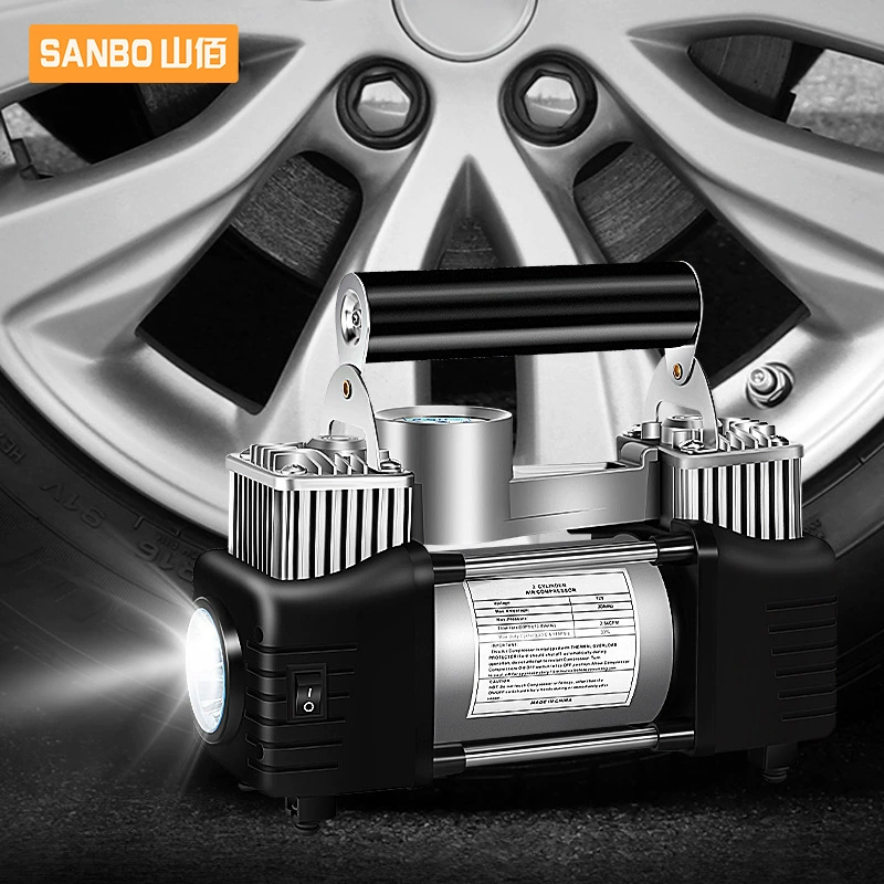 Автомобильный двухцилиндровый надувной насос высокой мощности автомобильный воздушный насос шины 12V электрический насос высокого давления