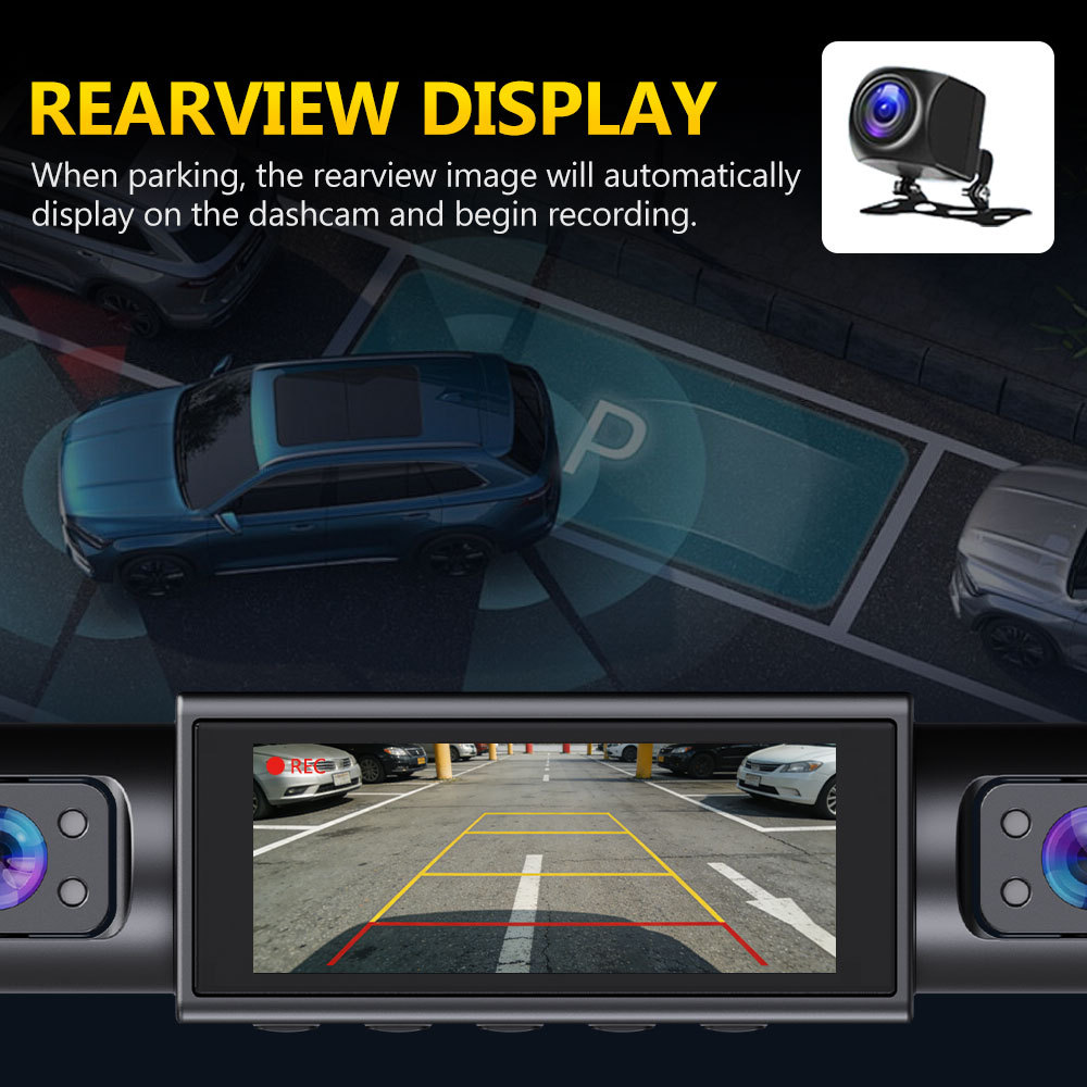 Cross-Border Four-Lens Dash Cam with Wifi Connectivity, Full-Range Monitoring of Front, Rear, Left, and Right Sides, and Night Vision