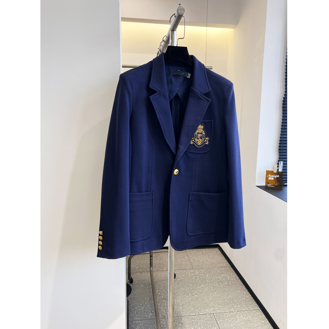 Rl Retro British Preppy Style Micro-Logo Decorated One-Button Slim Slim Suit Jacket for Women 26 Spring New