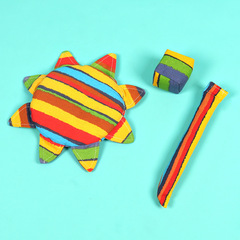 Children's Fabric Safety Soft Flying Disc Kindergarten Parent-Child Outdoor Handmade Flying Saucer Sandbag Tail Three-Piece Set Toy