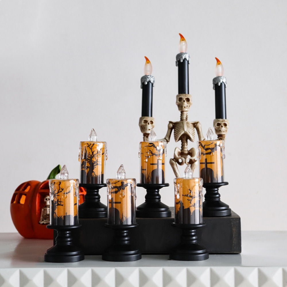 Lámpara de calabaza de Halloween accesorios decoración LED vela electrónica iluminante araña luz de noche decoración de luces de Halloween