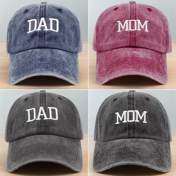 Amazon Letter Embroidery Washed Baseball Cap Cross-Border Mother's Day Mom Duckbill Cap European and American Dad Hat Wholesale