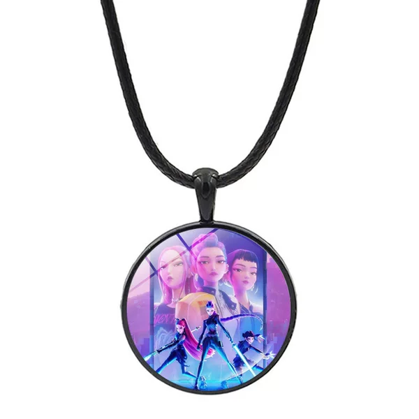 K-Pop Hunter Girl Group Necklace Jewelry Cross-Border Popular Cartoon Anime Pendant Jewelry Sweater Chain Hot Selling Accessories
