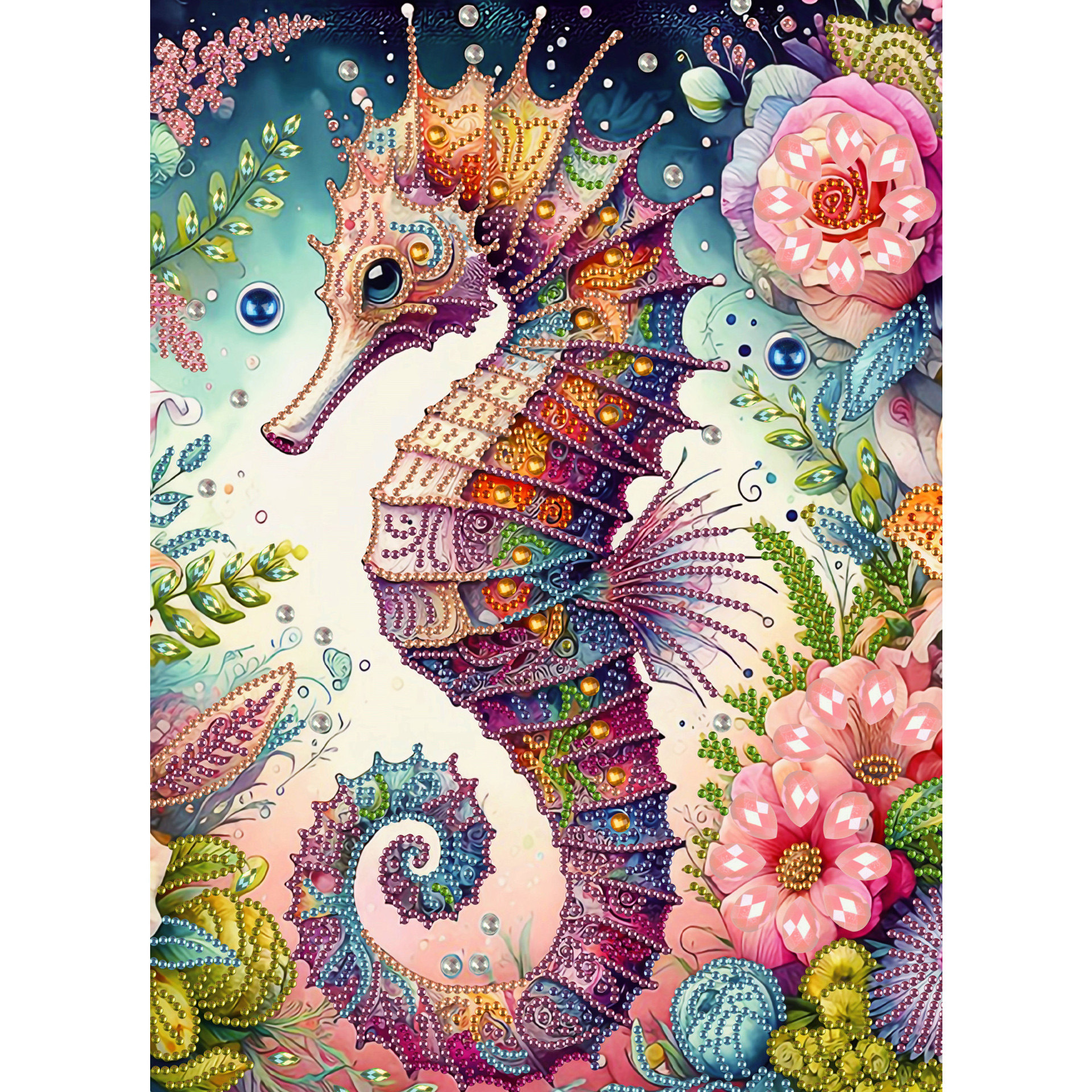 Pintura artesanal con diamantes