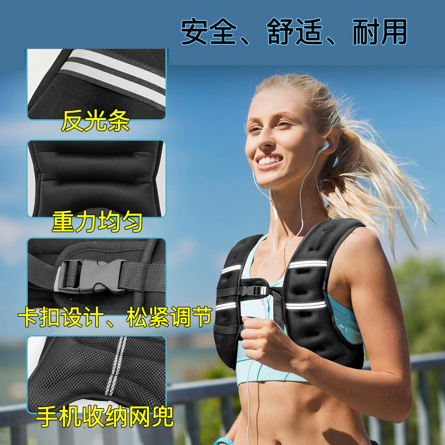 Invisible retroreflective vest for gym for training