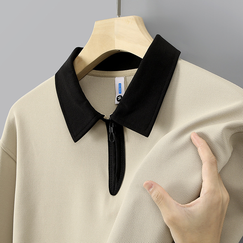 Collar medio cremallera elástico cuerpo de entrenamiento de manga larga ropa de trabajo grupo herramienta suéter logotipo personalizado impresión