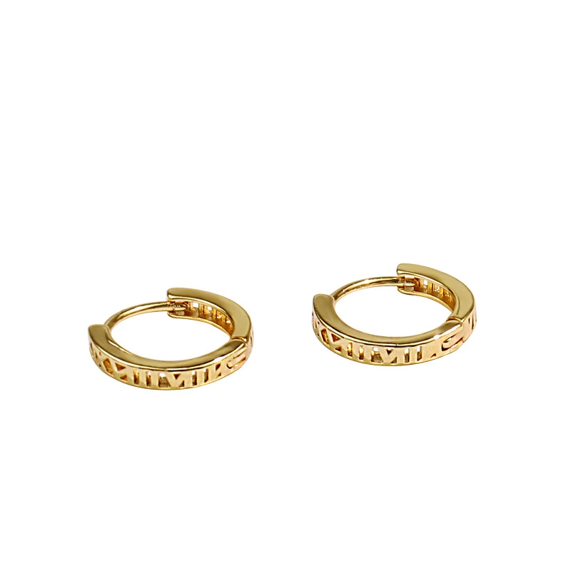 Minimalistic fashionable metal design earrings, Japanese and Korean, internet celebrity, trend of season