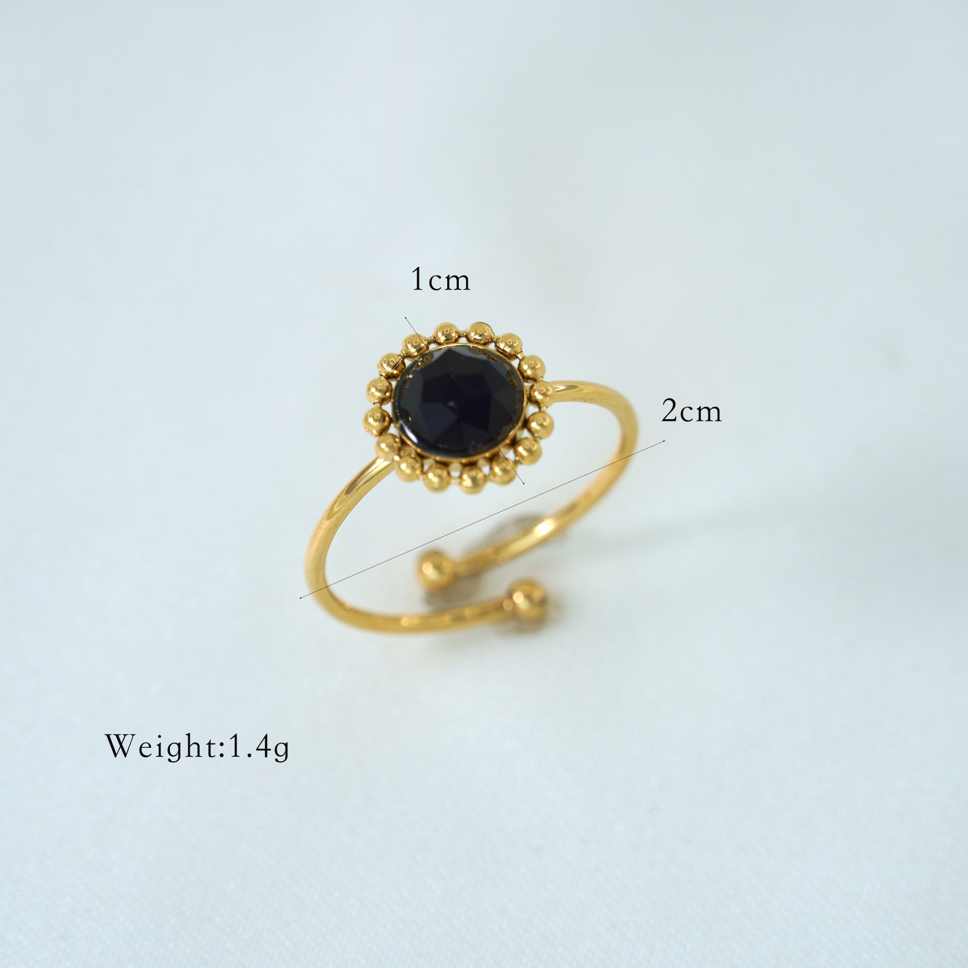 10g Weight Natural Stone Inlay Material Open Rings Classification 1 Piece Quantity Casual Occasion Titanium Steel Material Geometric Pattern Unisex Gender Polishing Design Retro Style Retro Geometric Titanium Steel Natural Stone Open Rings In Bulk 10