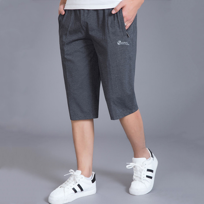 Summer Pants Men's Sports Shorts Men's Middle-aged Men's Capri Pants Casual Beach Pants Men's Knitted Pants Mid-length Pants