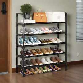 金属组合鞋架子简易家用鞋柜防尘收纳鞋架多层组装门口鞋架加粗款