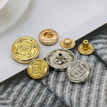 批发金属大衣子母扣字母圆形学生西装时尚制服四合复古装饰扣男女