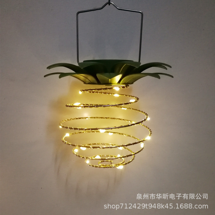 Cross-Border Solar Lamp Pineapple Lamp Solar Chandelier Outdoor Atmosphere Lamp Courtyard Garden Solar Decorative Lamp