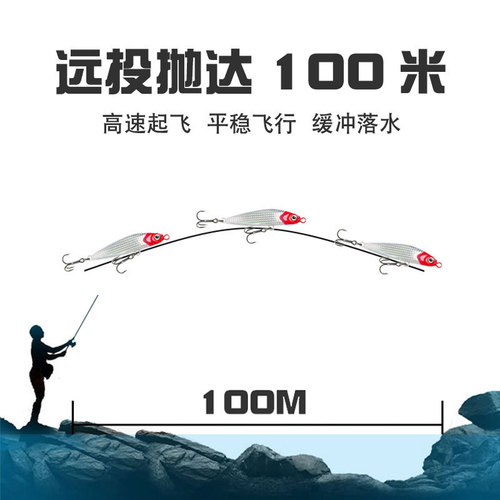 Shore-throwing lead fish far-throwing iron plate lure 10-22g cocked mouth sea bass mandarin fish fake bait full swimming layer