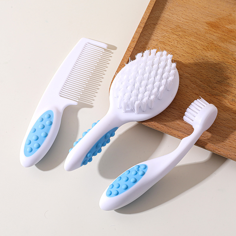 Traje de cepillo de Peine de nylon de dos colores para bebés Baño Cuidado del baño Cepillo de pelo suave para niños
