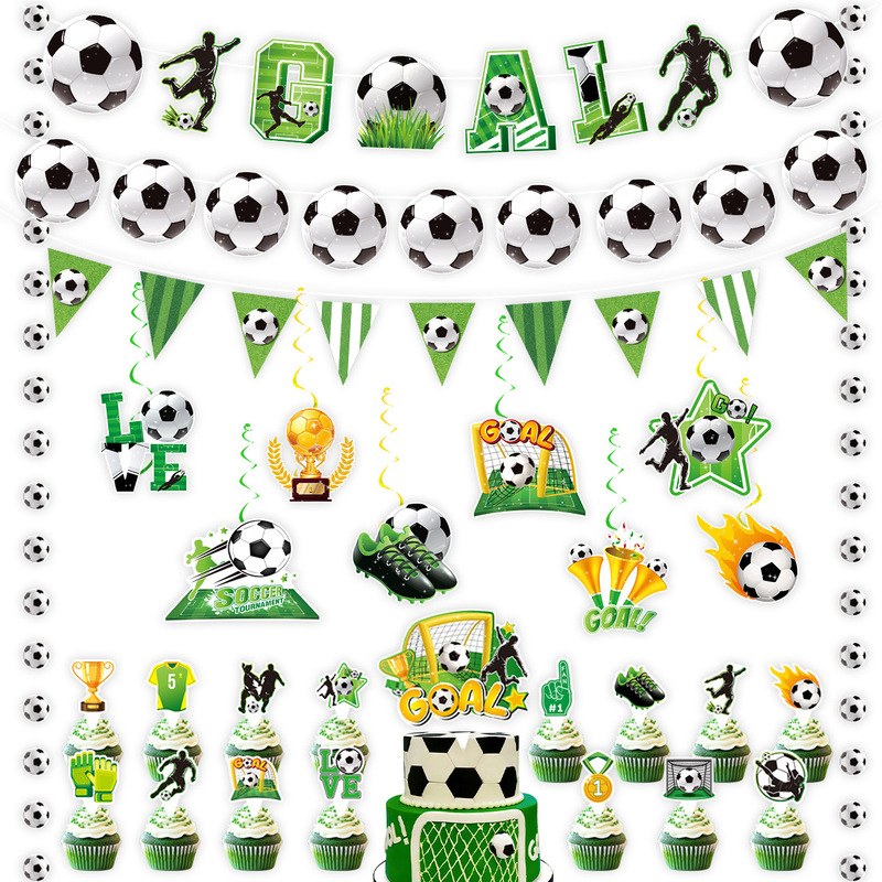 World Cup Themed Party Decorations, Football Flags, Cake Toppers, Balloons, Fan Birthday Decoration Supplies