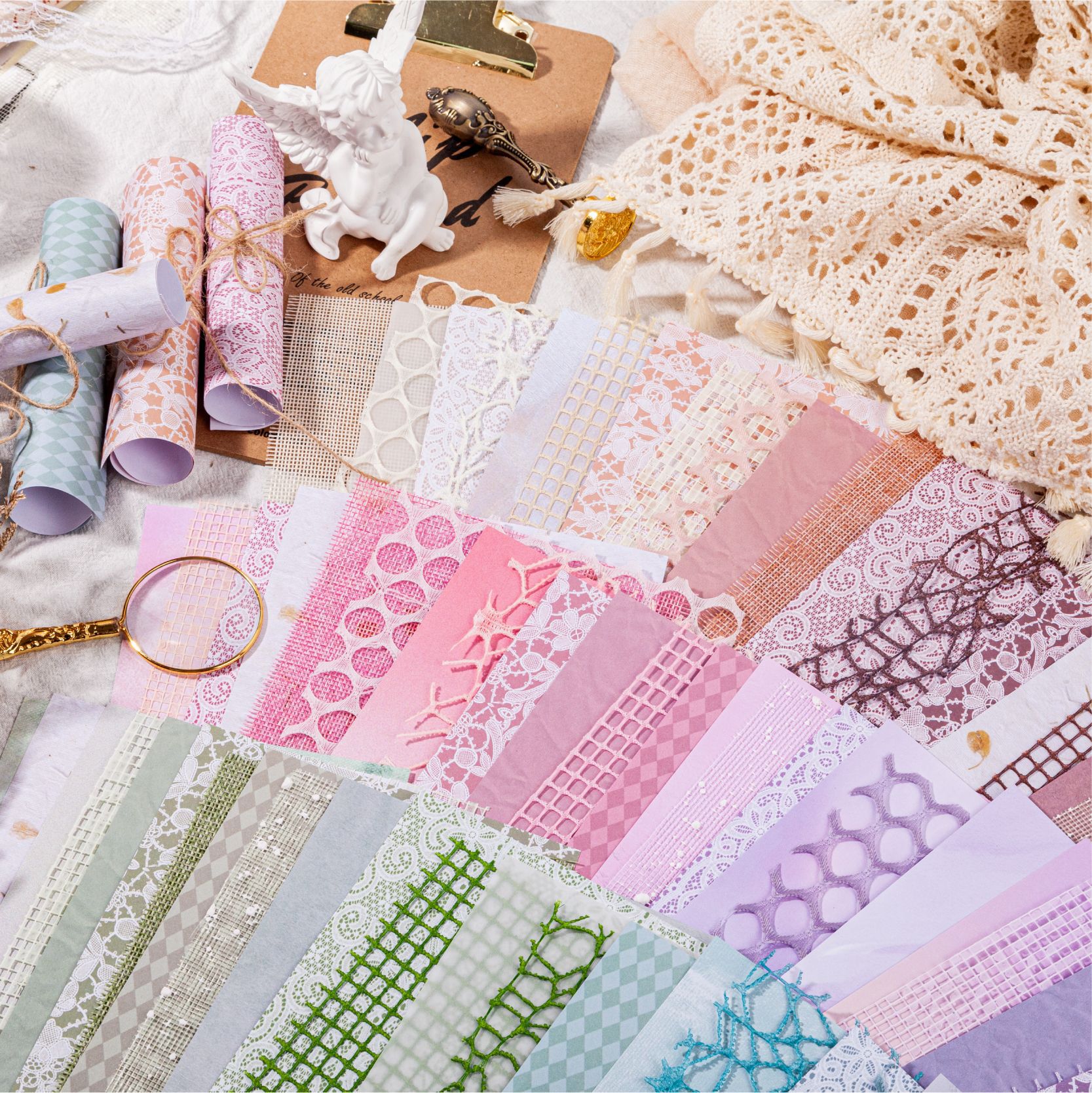 Retro historia material bolsa luz sueño serie ins mano cuenta DIY material decoración base 15 unidades en 4