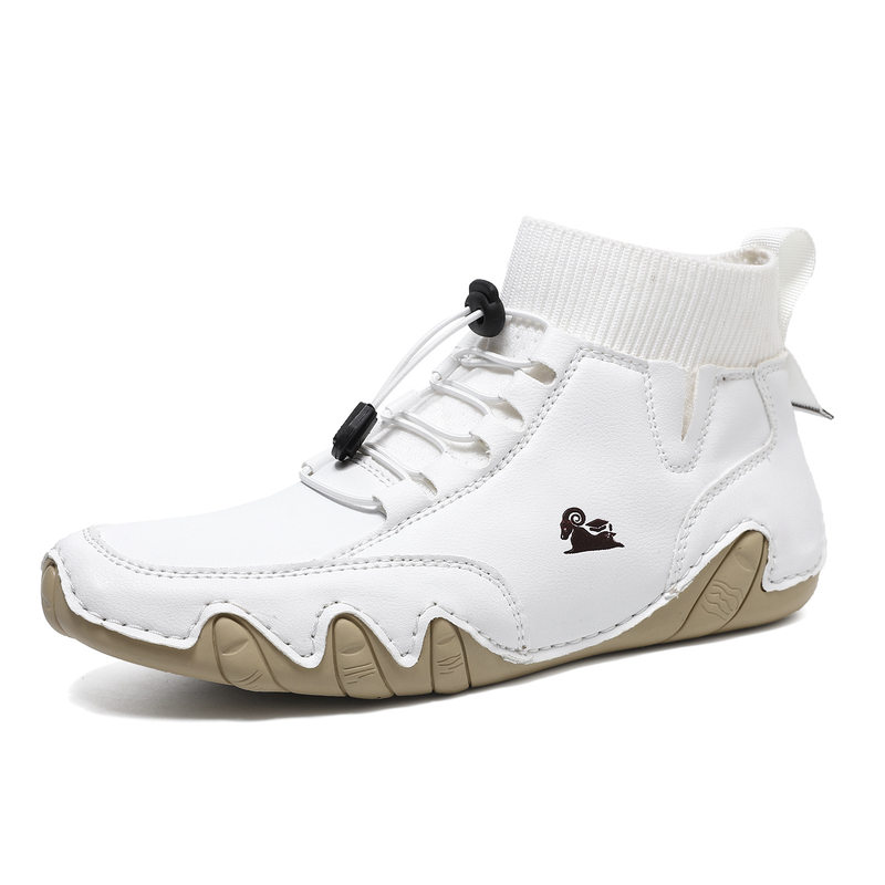 Bốt Martin cổ cao unisex dáng thể thao, đế bằng, mũi tròn — C8005 kaki, C8005 màu xám, C8005 màu đen, C8005M kaki lót nhung