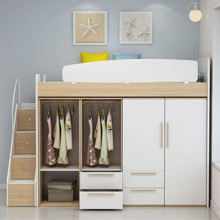 Multi-functional Combination Wardrobe Bed High-low Bed Storage Children's Bunk Bed Cloakroom Half-height Bed