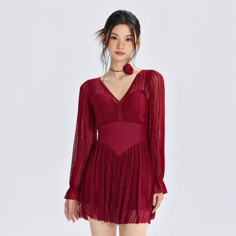 泳衣女2026新款钢托聚拢裙式连体遮肚显瘦性感温泉时尚仙女范ins,