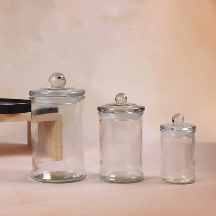 批发透明玻璃方储物罐厨房家用密封罐玻璃茶叶罐咖啡坚果收纳罐