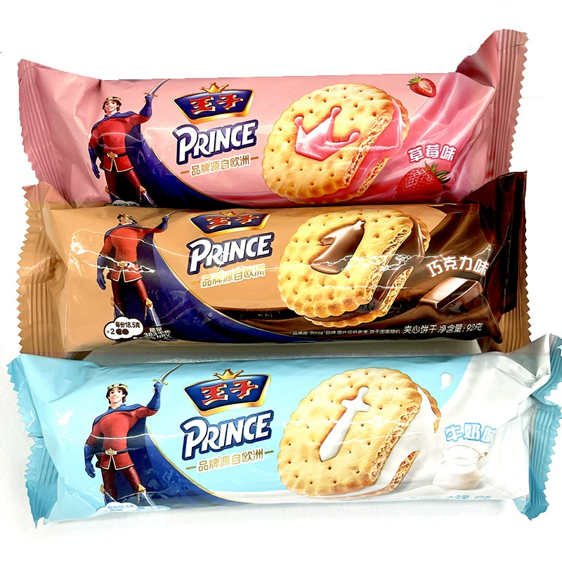 Yizi Prince Skill Biscuits 92г пакеты клубника молочный шоколад детские закуски офисные снеки
