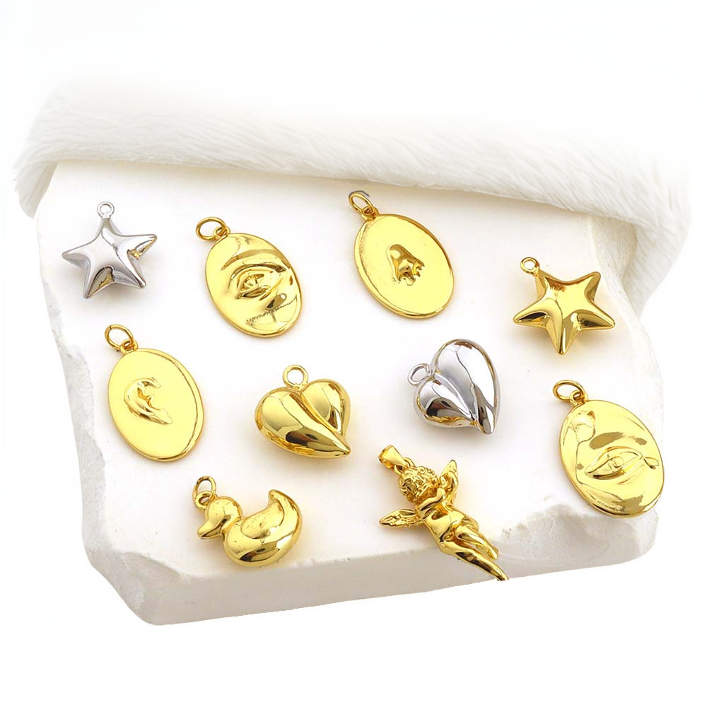 4g Weight Pendant Jewelry Making Type 16 * 19mm Jewelry Making Size DIY Jewelry Accessories Classification 1 Piece Quantity Copper Material Star, Heart Shape Pattern All Seasons Season Polished Finish Plating Design Cute, Simple Style Style 1 Piece 16 * 19mm Copper Star Heart Shape Polished Pendant 6