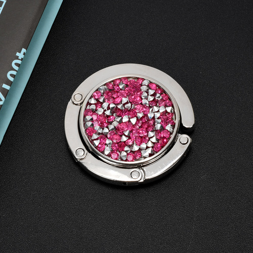 Flash Diamond Fashion Pink Blue Black Diamond Folding Portable Bag Hook Office Bag Hook Outdoor Desk Edge Hook