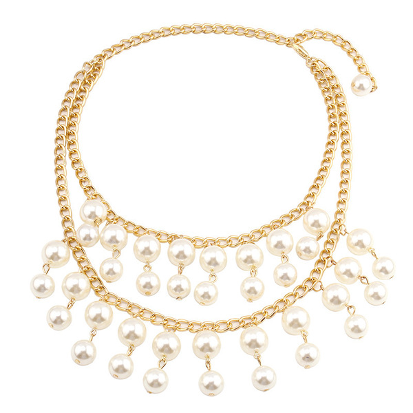Fashionable universal necklace from pearl with tassels