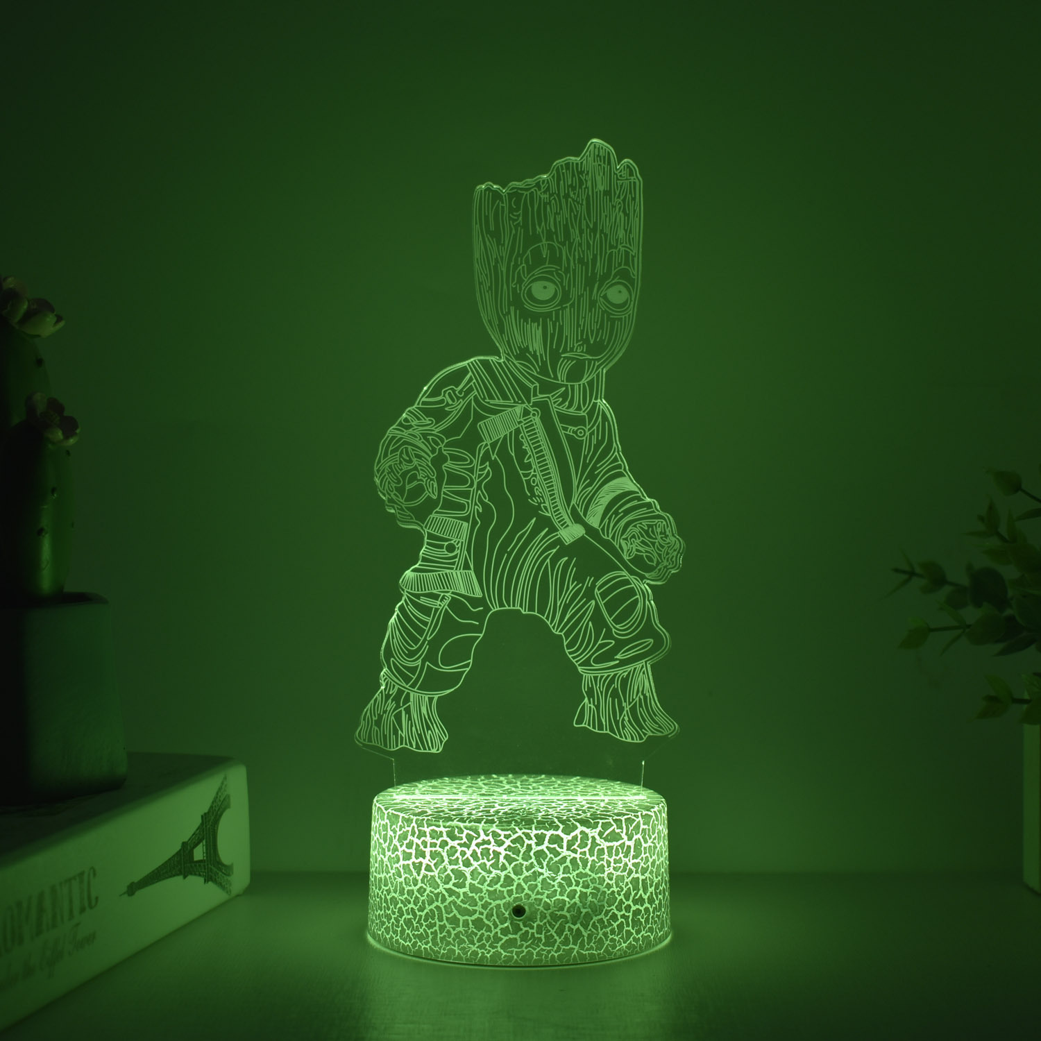 Transfronteriza serie de superhéroes Spider-Man Iron Man periférico 3D luz de la noche luz creativa pintura decoración adornos hechos a mano