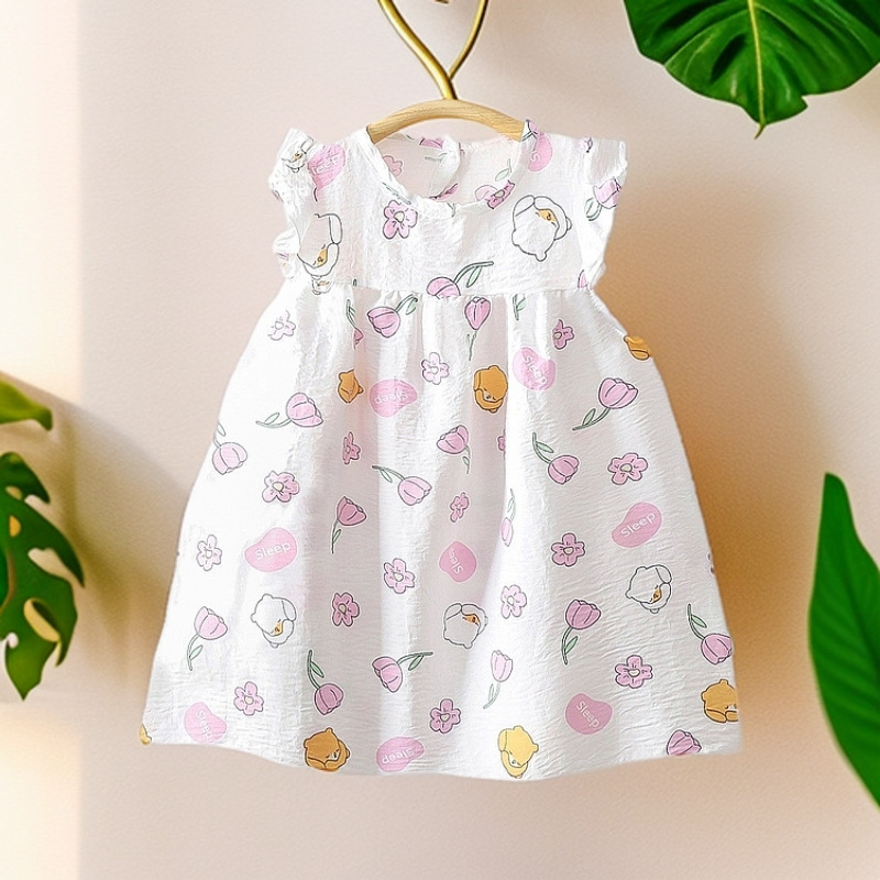 Vestido de verano para niñas niñas falda de princesa de flores de hadas de verano falda de cinturón