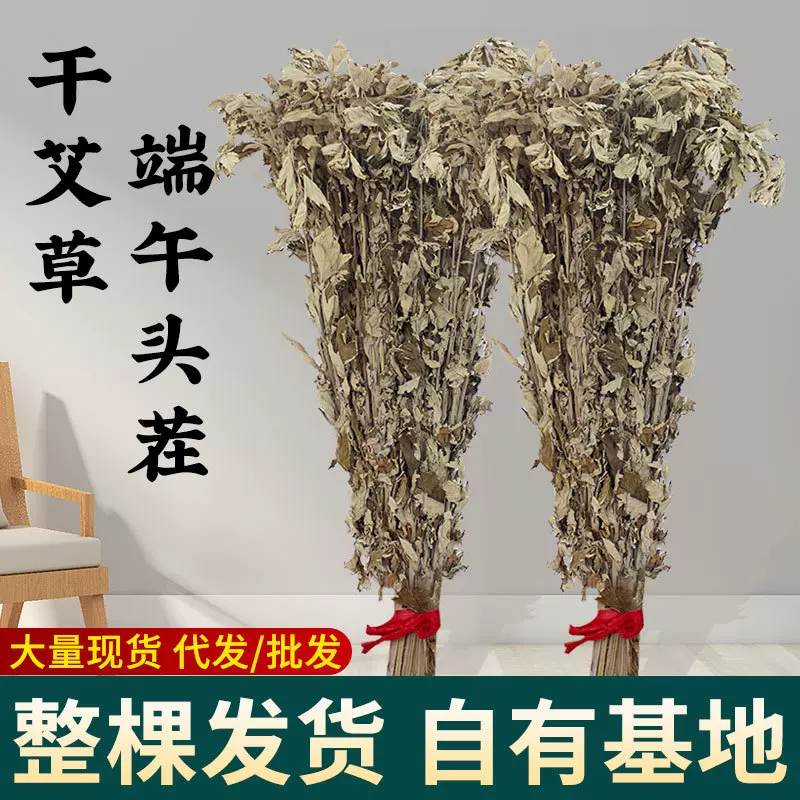 新鲜艾草整颗带杆端午艾挂门窗干艾叶驱蚊泡澡脚月子洗头艾蒿批发