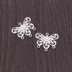 促銷diy古風宮花髮飾配件合金蝴蝶扇面掛件連接器髮簪手工材料