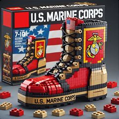 軍事ブーツはレゴ粒子ビルディングブロックと互換性があり、軍事靴ファンの教育用男の子のおもちゃギフトクロスボーダー卸売