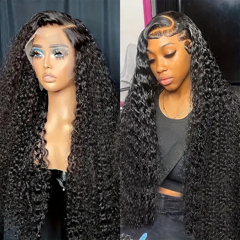 Cross-Border European and American Hot-Selling Lace Front 13*4 Lace Wig African Women's Small Curly Afro Wig Set