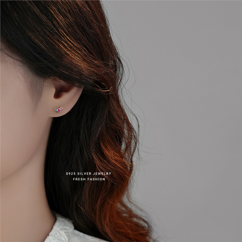 Colored Zircon Mini Stud Earrings For Women High-end Design_voghion.com