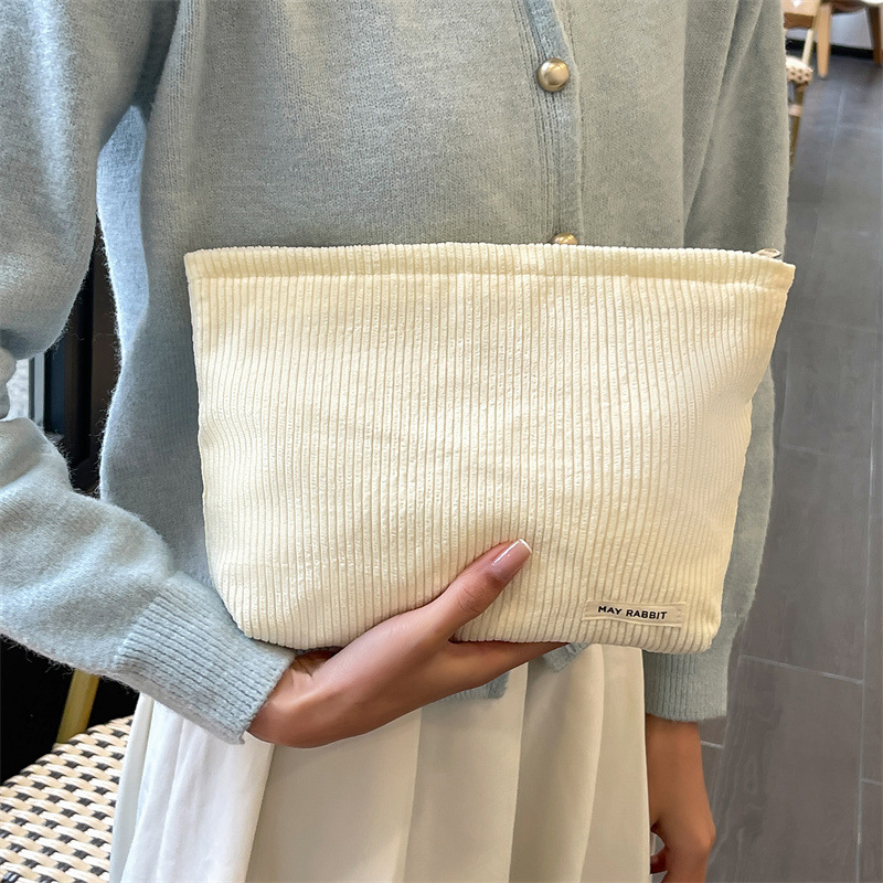 Bolsa de cosméticos de pana de exportación de comercio exterior