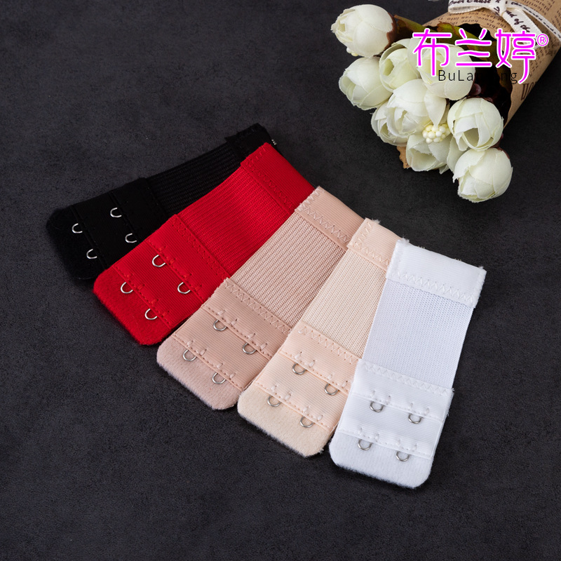 9-pcs elastic bra with extended strap, adjustable two-row, two-clip underwear with extended clip, cross-border stainless steel fastener women