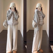 2025秋冬季新款轻薄针织毛衣袖韩系百搭显瘦小个子棉袄外套A9046