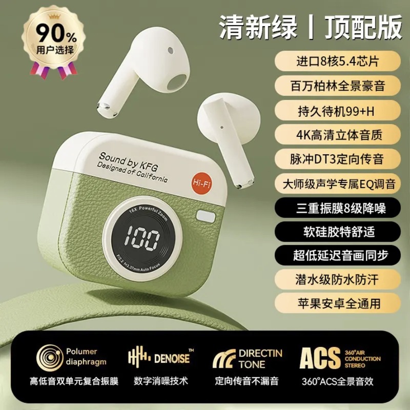 ベルリンサウンドカメラワイヤレス Bluetooth ヘッドセット 2025 新しいレトロ高品質ノイズリダクション高外観超長いバッテリー寿命|undefined