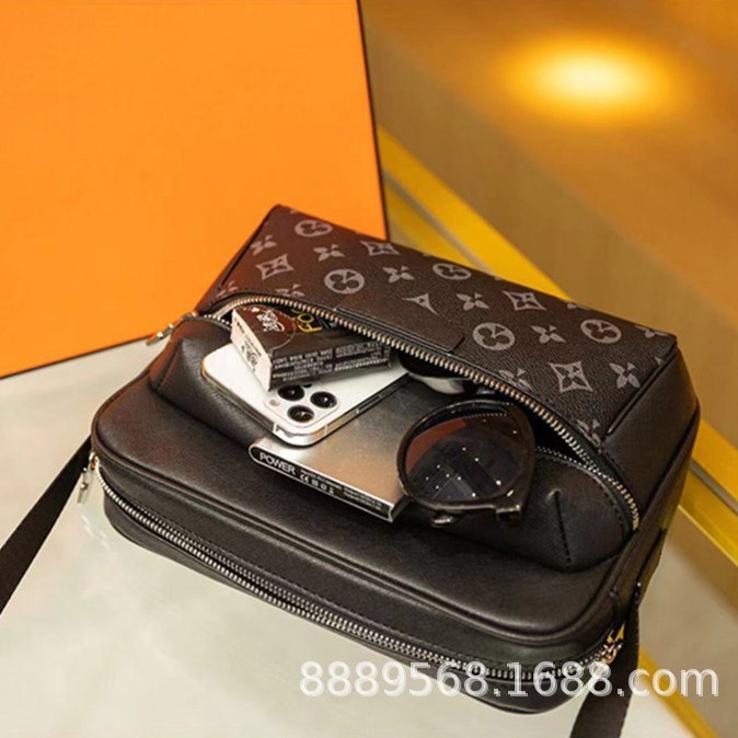 直接供給クロスボーダー m lv メンズバッグレディースバッグブラックウォリアーメッセンジャーバッグ枕バッグチェーンバッグボックスバッグポータブルブリーフケース|undefined