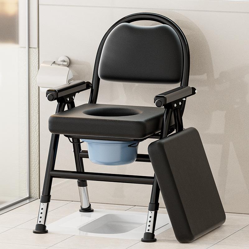 Household commode chair, wholesale mobile toilet, foldable stainless steel commode chair, portable bath chair for disabled people
